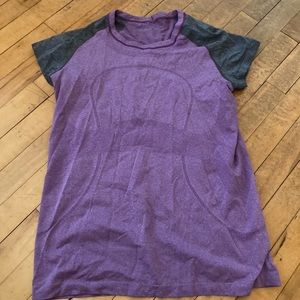 Lululemon purple and grey swiftly tech short sleeve